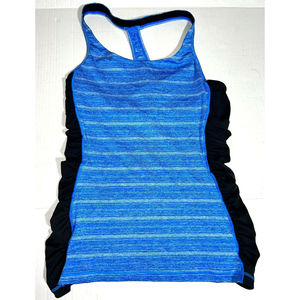 Victoria's Secret Sexy VSX Sport Blue Black Racerback Built-in Bra Tank Top M